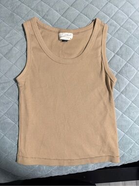 Universal Thread Ribbed Tank Top - Tan